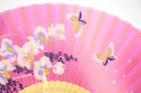 img 1 attached to Experience The Vintage Charm: OMyTea® Hand Held Silk Fans With Bamboo Frame For Women, Girls And Gift Giving
