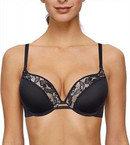 img 4 attached to Women'S Sexy T-Shirt Bra: Push Up, Underwire, Super Thick Padding & Adjustable Straps - YANDW