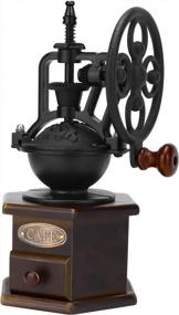 img 4 attached to IMAVO Wooden Manual Coffee Grinder - Cast Iron Hand Crank For Making Mesh Coffee, Decoration & Best Gift!