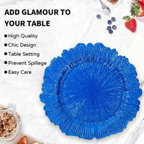 img 1 attached to Enhance Your Table Setting With MAONAME'S Blue Reef Plate Chargers - Set Of 12 Plastic Decorative Charger Plates For Dinner Parties