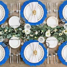 img 3 attached to Enhance Your Table Setting With MAONAME'S Blue Reef Plate Chargers - Set Of 12 Plastic Decorative Charger Plates For Dinner Parties