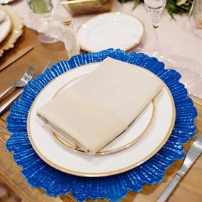 img 2 attached to Enhance Your Table Setting With MAONAME'S Blue Reef Plate Chargers - Set Of 12 Plastic Decorative Charger Plates For Dinner Parties
