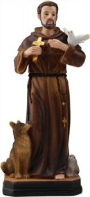 img 4 attached to Saint Francis Of Assisi With Animals Catholic Religious Gifts 5 Inch Resin Colored Small Statue Figurine