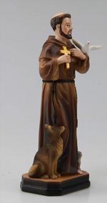 img 2 attached to Saint Francis Of Assisi With Animals Catholic Religious Gifts 5 Inch Resin Colored Small Statue Figurine