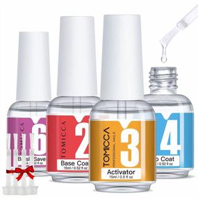 img 4 attached to TOMICCA Dip Powder Nail Kit: 15Ml Activator, Base & Top Coat, Brush Saver For Professional Manicures.
