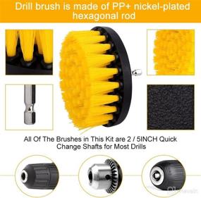 img 2 attached to 🧽 Efficient Drill Brush 6Pcs Scrub Attachment Kit - Ultimate Time-Saving and Power Scrubber Cleaning Solution for Car, Bathroom, Wooden Floors, and Laundry Room (Amber)