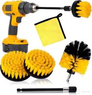 🧽 efficient drill brush 6pcs scrub attachment kit - ultimate time-saving and power scrubber cleaning solution for car, bathroom, wooden floors, and laundry room (amber) logo