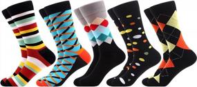 img 4 attached to WeciBor Men'S Colorful Funny Novelty Casual Combed Cotton Crew Socks Gift