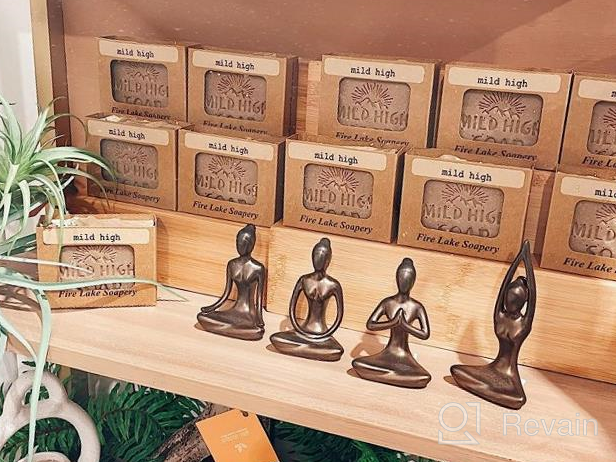 img 1 attached to OwMell Meditation Yoga Pose Statue, Ceramic Room Décor, Zen Yoga Figurine For Home Decoration Black Set Of 4 review by Justin Abrams