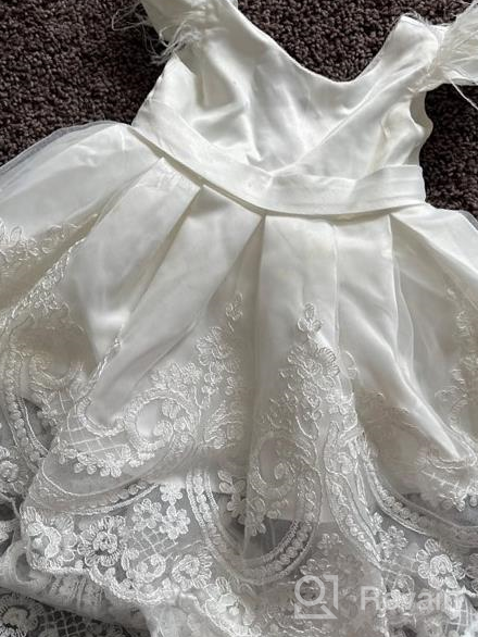 img 1 attached to White Lace Embroider Bowknot Flower Girl Dresses For Pageant Party Wedding Gowns Ages 1-10 review by Joshua Pilla