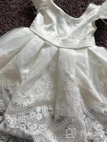 img 5 attached to White Lace Embroider Bowknot Flower Girl Dresses For Pageant Party Wedding Gowns Ages 1-10