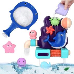 img 4 attached to 🛁 KunisJoy Bath Toys for Toddlers 1-3: 6 Pcs Water Toy Set for Boys and Girls - Age 1-4 - Fun Bathtub Toys and Playset for Infants and Kids