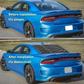 img 2 attached to 3Pcs Matte Black Rear & Side Window Louvers For Dodge Charger 2011-2021 ABS Sun Shade Windshield Cover