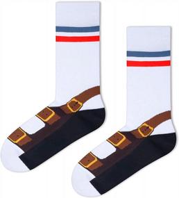 img 1 attached to HAPPYPOP Мужские забавные носки для гольфа, покера, флага США, медицинские носки для медсестры, космические носки, 2 упаковки с подарочной коробкой