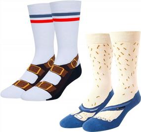 img 4 attached to HAPPYPOP Мужские забавные носки для гольфа, покера, флага США, медицинские носки для медсестры, космические носки, 2 упаковки с подарочной коробкой