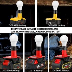 img 1 attached to Portable Job Site Lighting: 2 Pack Of Battery-Powered Work Lights Compatible With Dewalt 60V DCB606, DCB609, DC9096, DC9180 Batteries (Or DCB200/M18 With DCA1820 Adapter) - Adjustable And Convenient
