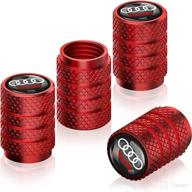 premium logo dust caps for car tires: high-quality metal valve stem caps for a1 a3 rs3 a4 a5 a6 a7 rs7 a8 q3 q5 q7 r8 class s series - red логотип