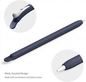 img 2 attached to Дизайны UPPERCASE NimbleSleeve Премиум силиконовый чехол держатель защитный чехол совместим с Apple Pencil 1-го поколения только (Полуночно-синий)