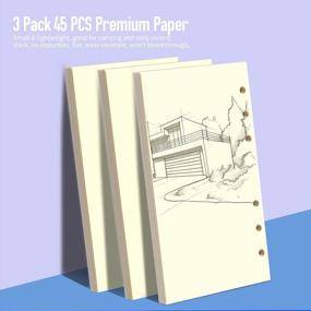 img 2 attached to LEOBRO 6 Ring A6 Filler Paper Insert Refill: 45PCS Blank Loose Leaf, Page Markers, Binder Pockets & Dividers + Rulers - 3 Pack