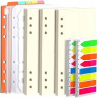 leobro 6 ring a6 filler paper insert refill: 45pcs blank loose leaf, page markers, binder pockets & dividers + rulers - 3 pack logo