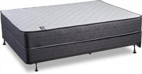 img 4 attached to Tight Top Innerspring Mattress & Box Spring Set W/ Frame - Ideal For Back Support!