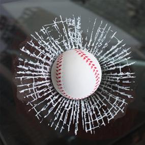 img 3 attached to 🚗 YGMONER 3D Simulation Golf/Baseball Break Glass Car Window Sticker (Baseball) – Lifelike Sports Decal for Car Enthusiasts