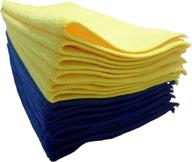 🧺 12-pack microfiber cleaning cloth (12"x12") - extra soft, scratch-proof fabric | ideal for furniture, cars, electronics, computers, and tvs | no washing labels логотип