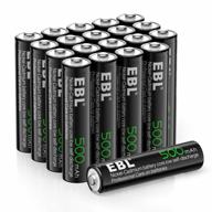 20-pack ebl aaa rechargeable solar batteries 1.2v 500mah for outdoor garden lights replacement. логотип