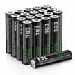 20-pack ebl aaa rechargeable solar batteries 1.2v 500mah for outdoor garden lights replacement. logo