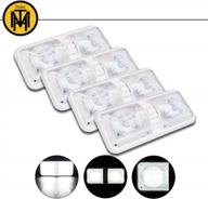 4-pack of natural white light double dome ceiling bulbs with on/off switch for rvs and trailers - 48 shockproof 2835 smd leds, sealed mount, 12v dc, 4000-4500k temperature logo