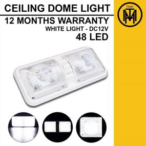 img 3 attached to 4-Pack Of Natural White Light Double Dome Ceiling Bulbs With ON/OFF Switch For RVs And Trailers - 48 Shockproof 2835 SMD LEDs, Sealed Mount, 12V DC, 4000-4500K Temperature