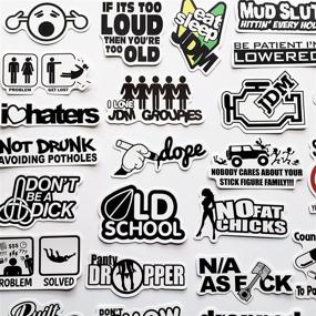 img 3 attached to 50Pcs Funny JDM Stickers Vinyl Graphics For Cars Bumper Auto Motors Motorbike Helmet Decals Hard Hat Sticker