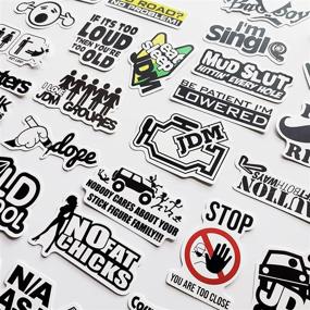 img 2 attached to 50Pcs Funny JDM Stickers Vinyl Graphics For Cars Bumper Auto Motors Motorbike Helmet Decals Hard Hat Sticker