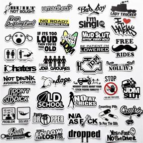 img 4 attached to 50Pcs Funny JDM Stickers Vinyl Graphics For Cars Bumper Auto Motors Motorbike Helmet Decals Hard Hat Sticker