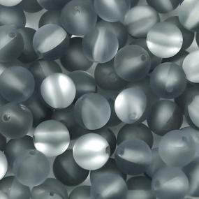 img 4 attached to 100Pcs Gray 6Mm Houlife Crystal Glass Beads Matte Mermaid Round Aurora Beads For Jewelry Making Crafts DIY - 1.1Mm Hole