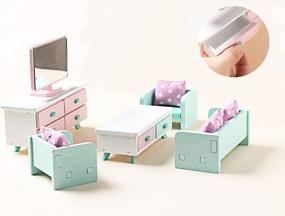 img 2 attached to 1/12 Scale Wooden Dollhouse Furniture Set - Living Room Accessories With Couch, Table And Cabinet