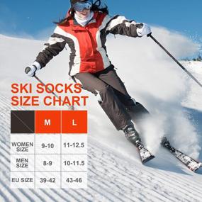 img 3 attached to Зимние лыжные носки MCTi: Thermolite термоноски высокие до колена для сноубординга, катания на лыжах, походов - 2 пары