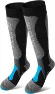 mcti winter ski socks: thermolite thermal over the calf long socks for snowboarding, skiing, hiking - 2 pairs logo