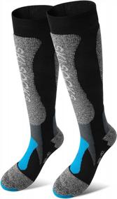 img 4 attached to Зимние лыжные носки MCTi: Thermolite термоноски высокие до колена для сноубординга, катания на лыжах, походов - 2 пары