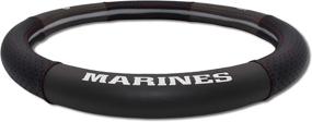 img 2 attached to 🚗 Premium Steering Wheel Cover for Medium-sized SUVs and Trucks - Elektroplate US Marines