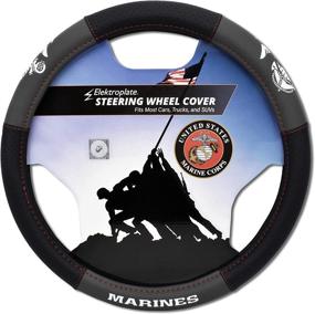 img 4 attached to 🚗 Premium Steering Wheel Cover for Medium-sized SUVs and Trucks - Elektroplate US Marines