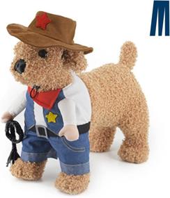 img 1 attached to 🐶 Mikayoo Pet Dog Cat Halloween Cowboy Costume - Western Cowboy Uniform with Hat | Funny Pet Outfit for Party, Christmas, and Special Events | Suitable for Small/Medium-Sized Dogs and Cats