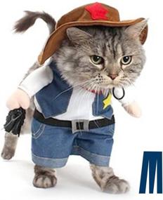 img 4 attached to 🐶 Mikayoo Pet Dog Cat Halloween Cowboy Costume - Western Cowboy Uniform with Hat | Funny Pet Outfit for Party, Christmas, and Special Events | Suitable for Small/Medium-Sized Dogs and Cats