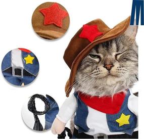 img 2 attached to 🐶 Mikayoo Pet Dog Cat Halloween Cowboy Costume - Western Cowboy Uniform with Hat | Funny Pet Outfit for Party, Christmas, and Special Events | Suitable for Small/Medium-Sized Dogs and Cats
