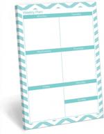 organize your week with 321done blank week planning pad - 50 sheets - made in usa - chevron teal design logo