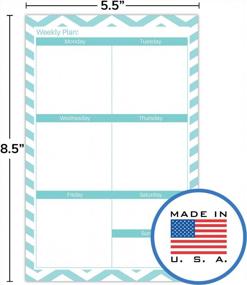 img 2 attached to Organize Your Week With 321Done Blank Week Planning Pad - 50 Sheets - Made In USA - Chevron Teal Design