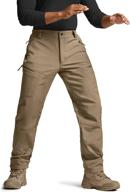 cqr men's winter tactical cargo pants - fleece lined snow ski hiking thermal pants logo