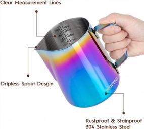 img 3 attached to 600Ml (20Oz) Stainless Steel Milk Frothing Pitcher For Coffee Cappuccino Latte Art Barista With Decorating Pen - Colorful.