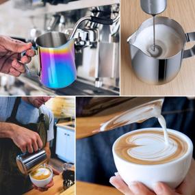 img 1 attached to 600Ml (20Oz) Stainless Steel Milk Frothing Pitcher For Coffee Cappuccino Latte Art Barista With Decorating Pen - Colorful.