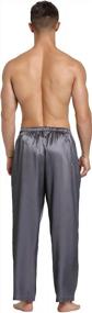 img 2 attached to Lavenderi Satin Pajama Pants Bottoms Men's Clothing for Sleep & Lounge